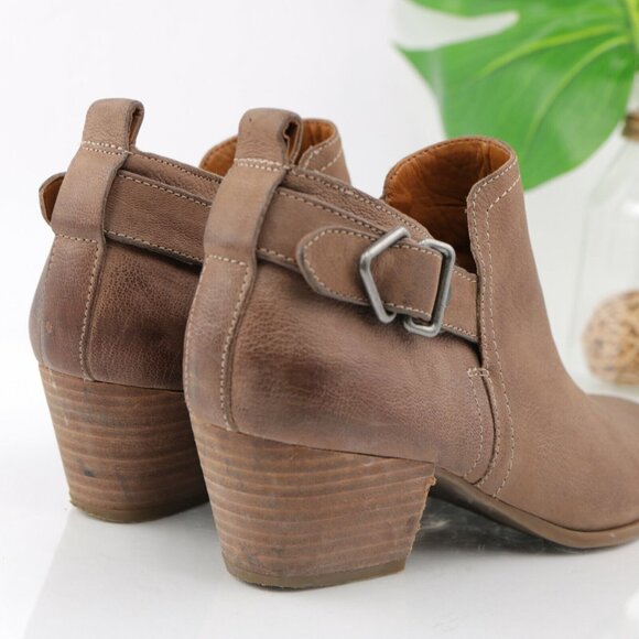 Franco Sarto Womens Garfield Boot Size 8.5 Tan Leather Block Heel Bootie Comfy - Picture 5 of 12
